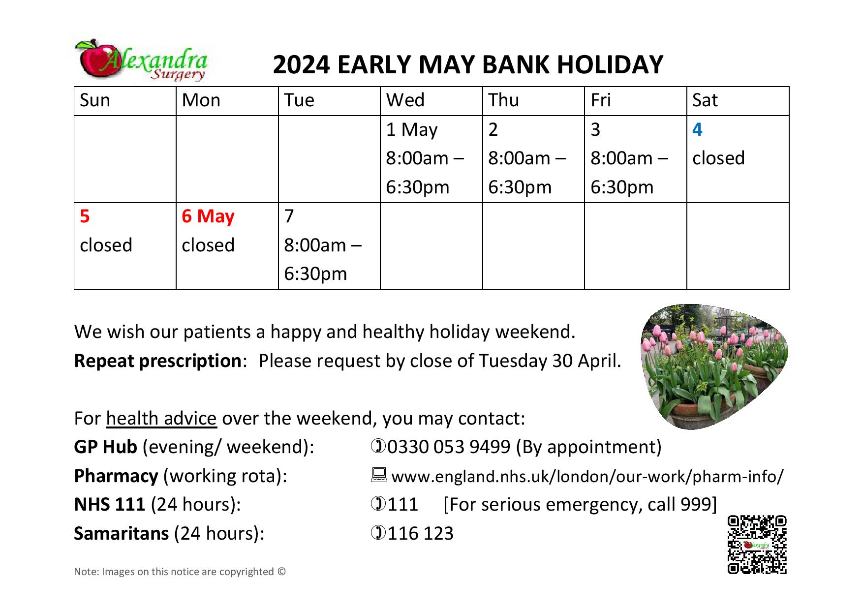Early May bank holiday 2024